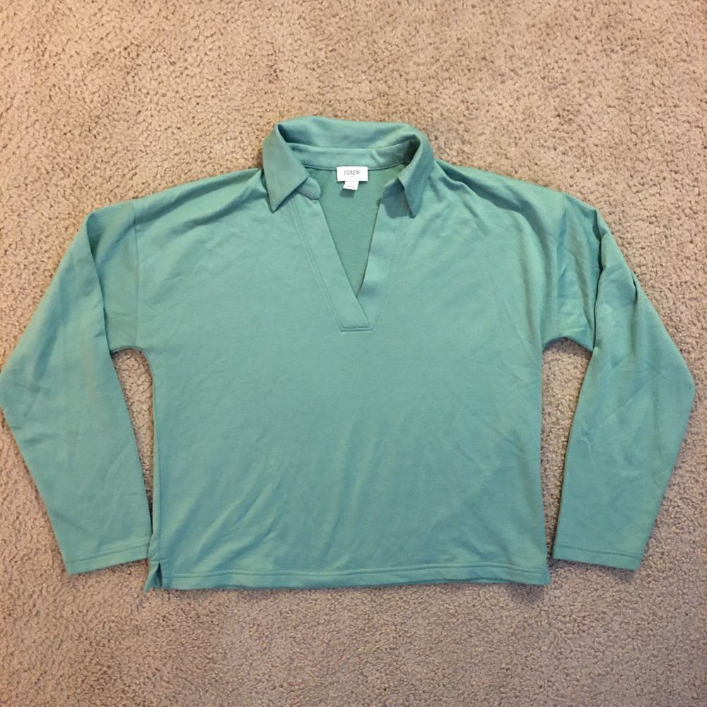 J.Crew Factory green long sleeve polo